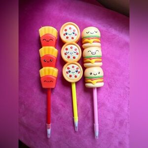 Cute Food-Themed Pens Toppers